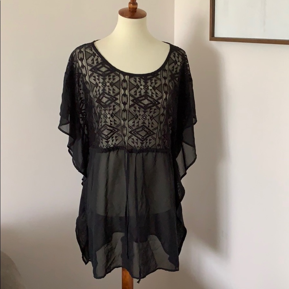 Sheer black tunic